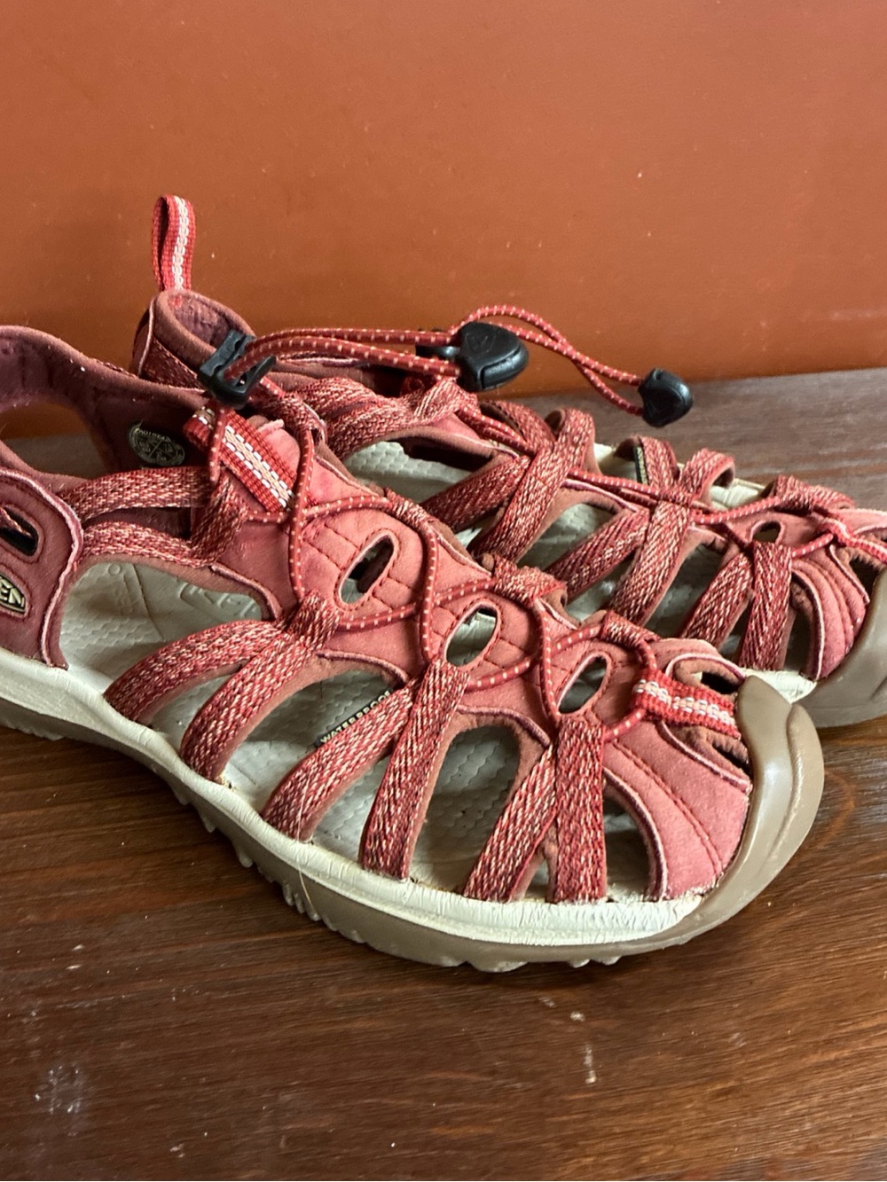 Keen Kids Coral Red Strappy Outdoor Sandals
